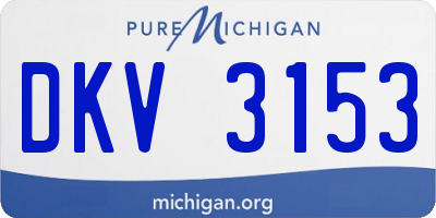 MI license plate DKV3153