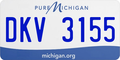 MI license plate DKV3155