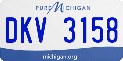 MI license plate DKV3158