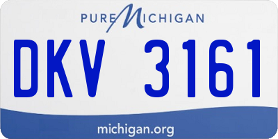 MI license plate DKV3161