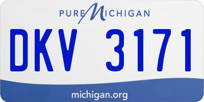 MI license plate DKV3171