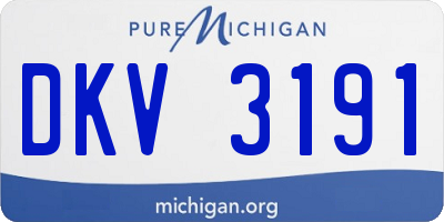 MI license plate DKV3191