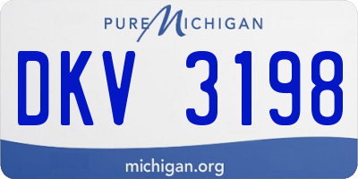 MI license plate DKV3198