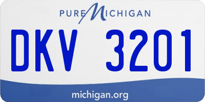 MI license plate DKV3201