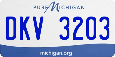 MI license plate DKV3203