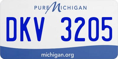 MI license plate DKV3205