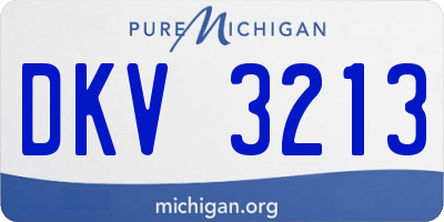 MI license plate DKV3213