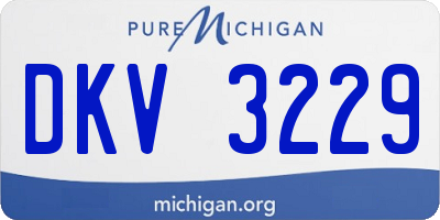 MI license plate DKV3229