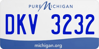 MI license plate DKV3232