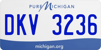 MI license plate DKV3236