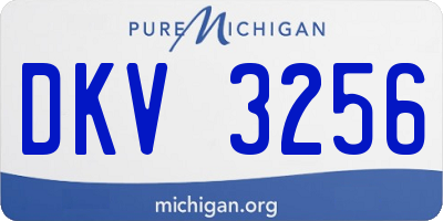 MI license plate DKV3256