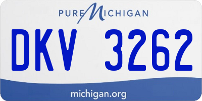 MI license plate DKV3262