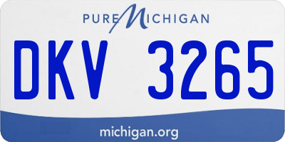 MI license plate DKV3265