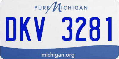 MI license plate DKV3281