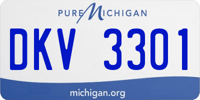 MI license plate DKV3301