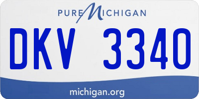 MI license plate DKV3340