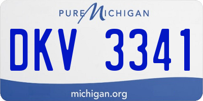 MI license plate DKV3341