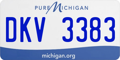 MI license plate DKV3383