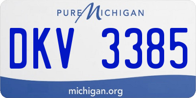 MI license plate DKV3385