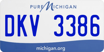MI license plate DKV3386