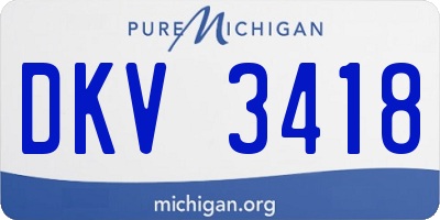 MI license plate DKV3418