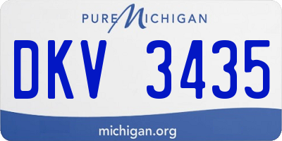 MI license plate DKV3435