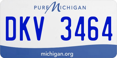 MI license plate DKV3464
