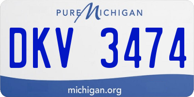 MI license plate DKV3474