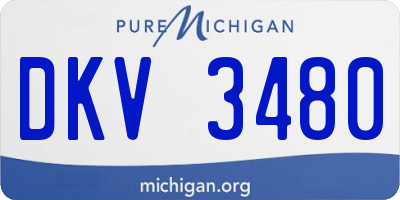 MI license plate DKV3480