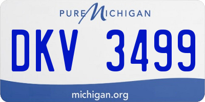 MI license plate DKV3499