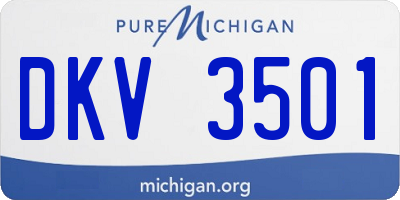 MI license plate DKV3501