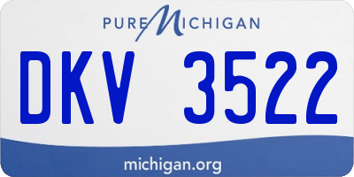MI license plate DKV3522