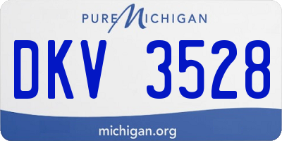 MI license plate DKV3528