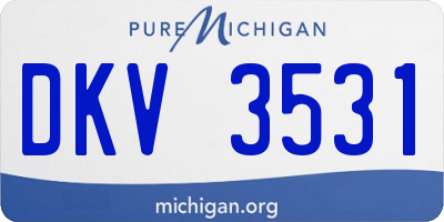 MI license plate DKV3531