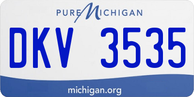 MI license plate DKV3535