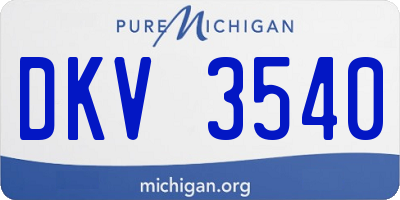 MI license plate DKV3540