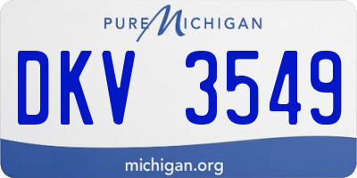 MI license plate DKV3549