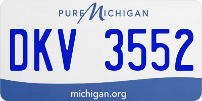 MI license plate DKV3552