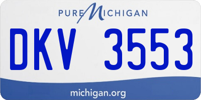 MI license plate DKV3553