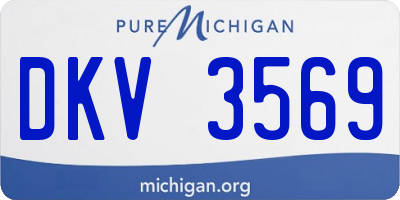 MI license plate DKV3569
