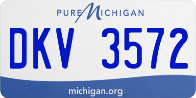 MI license plate DKV3572