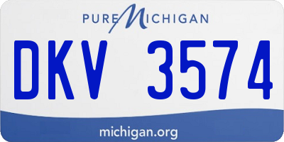 MI license plate DKV3574