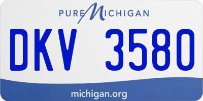 MI license plate DKV3580