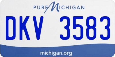 MI license plate DKV3583