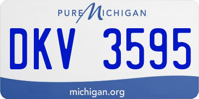 MI license plate DKV3595