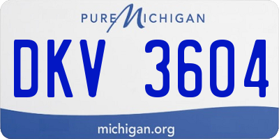 MI license plate DKV3604