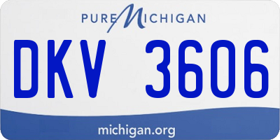 MI license plate DKV3606