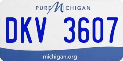 MI license plate DKV3607