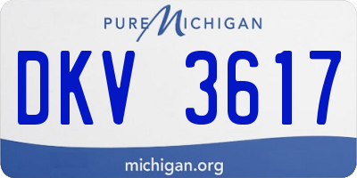 MI license plate DKV3617