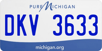 MI license plate DKV3633